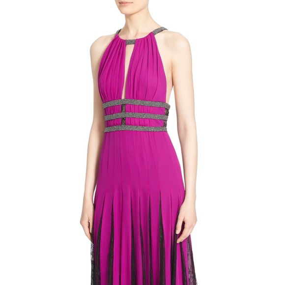 Badgley Mischka Couture Silk Halter Gown - Picture 2 of 9